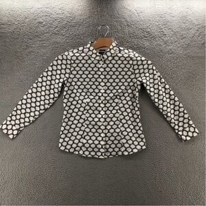 TALBOTS | Black and White Fitted Wrinkle Resistant Button Down Shirt | Size 4